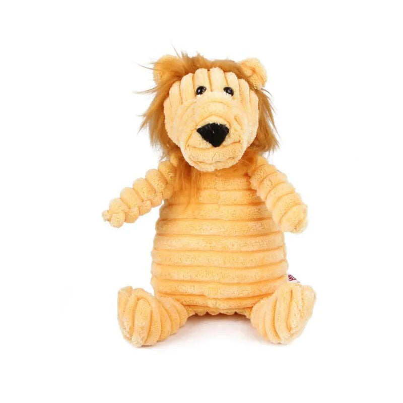 Zoomie Pawz Corduroy Squeaky Zoo Animal Dog Toys