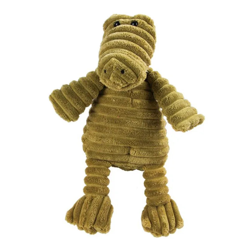 Zoomie Pawz Corduroy Squeaky Zoo Animal Dog Toys