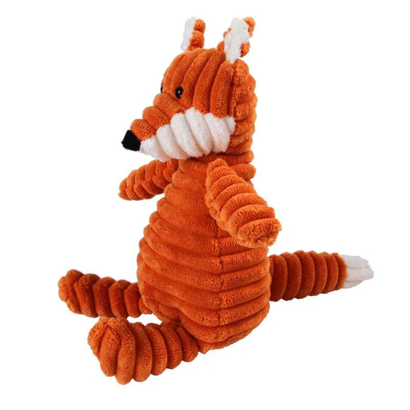 Zoomie Pawz Corduroy Squeaky Zoo Animal Dog Toys