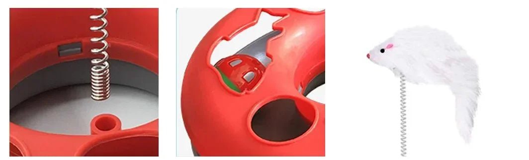 Funny Cat Toys for Indoor Cats Interactive Kitten Toys Roller Tracks with Catnip Spring Pet Toy with Exercise Balls Teaser Mouse