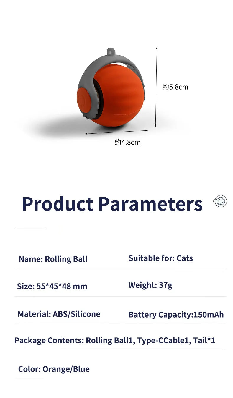 Pet teasing cat ball smart cat toy rolling ball electric cat toy self-hi boredom chug ball