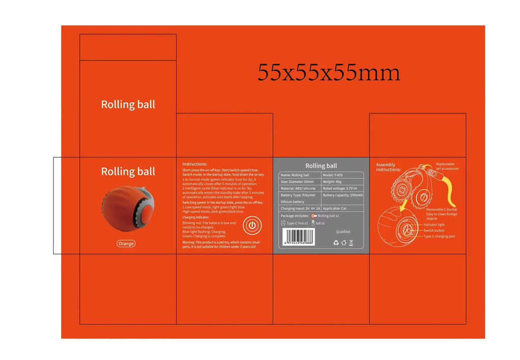 Pet teasing cat ball smart cat toy rolling ball electric cat toy self-hi boredom chug ball