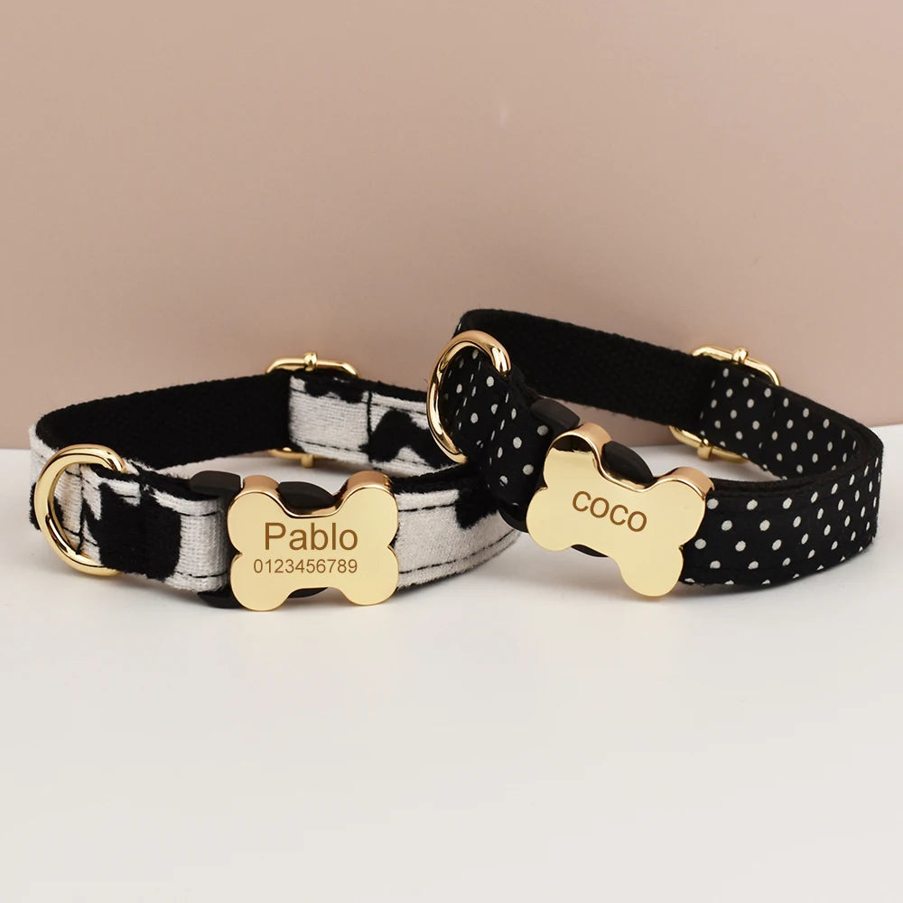 Premium Custom Engraved Dog Collar for Small Medium Large Dogs Pet Supplies with Nameplate - Durable Comfortable Fit