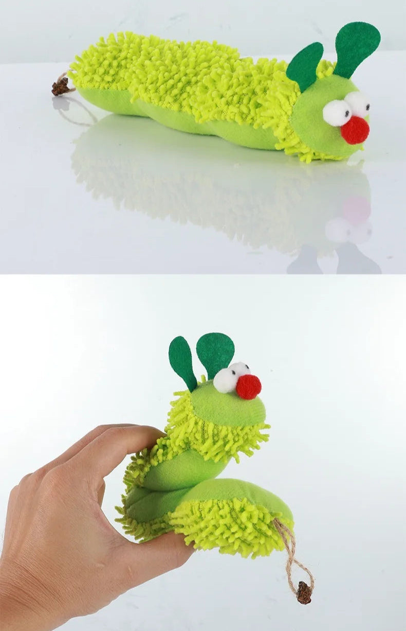 Cat plush toy pet amusing cat to relieve boredom interactive scratch-resistant and bite-resistant green animal toy