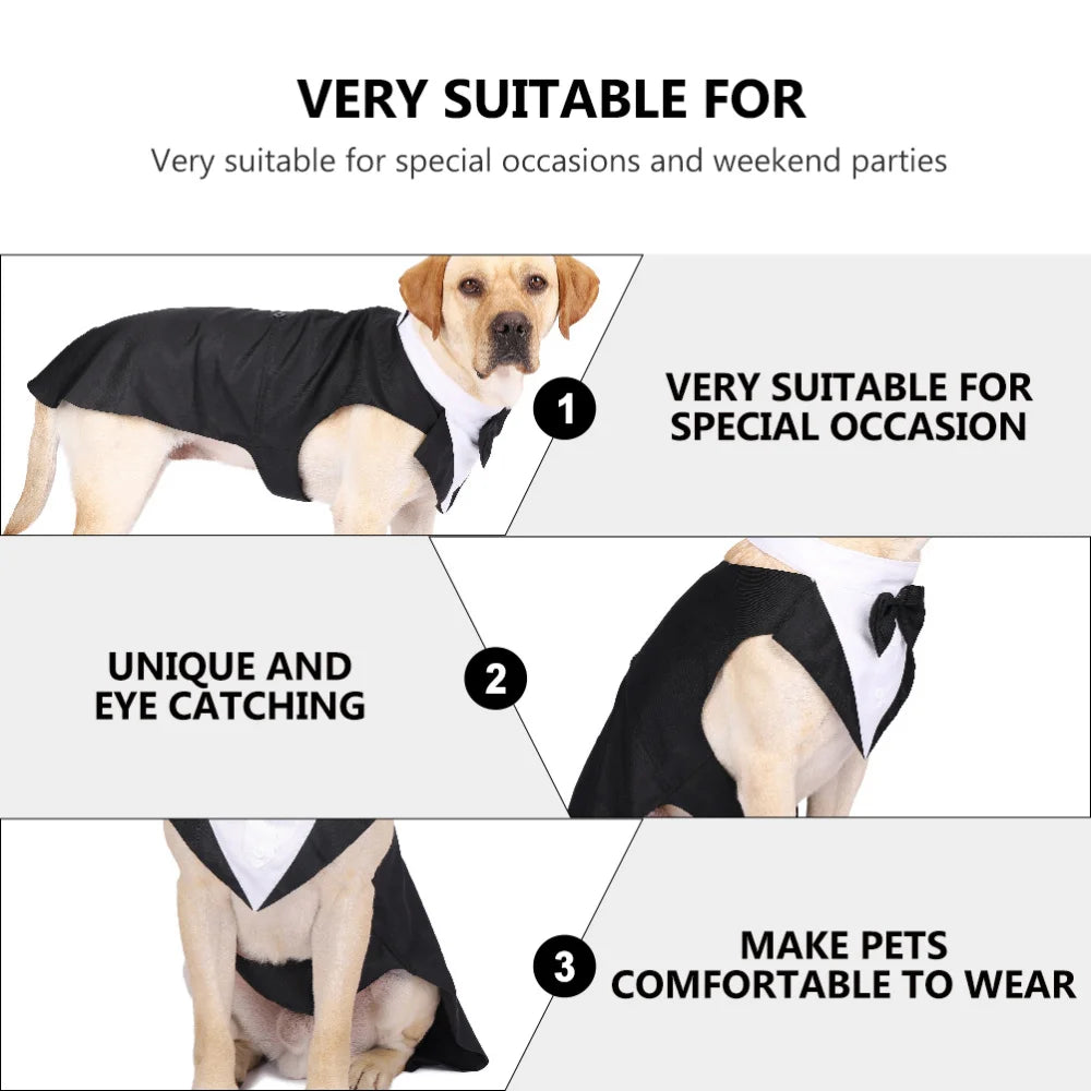 Zoomie Pawz Formal Suit and Bow Tuxedo Shirt For Dogs