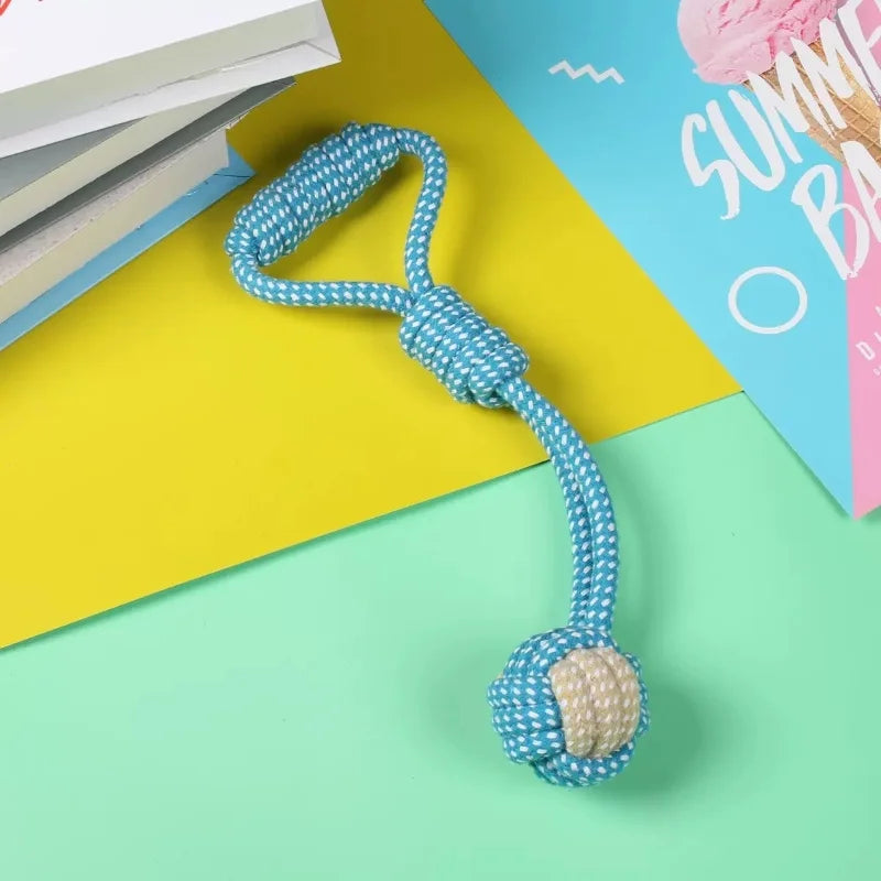 Zoomie Pawz Cotton Rope with Ball Mini Dog Toys