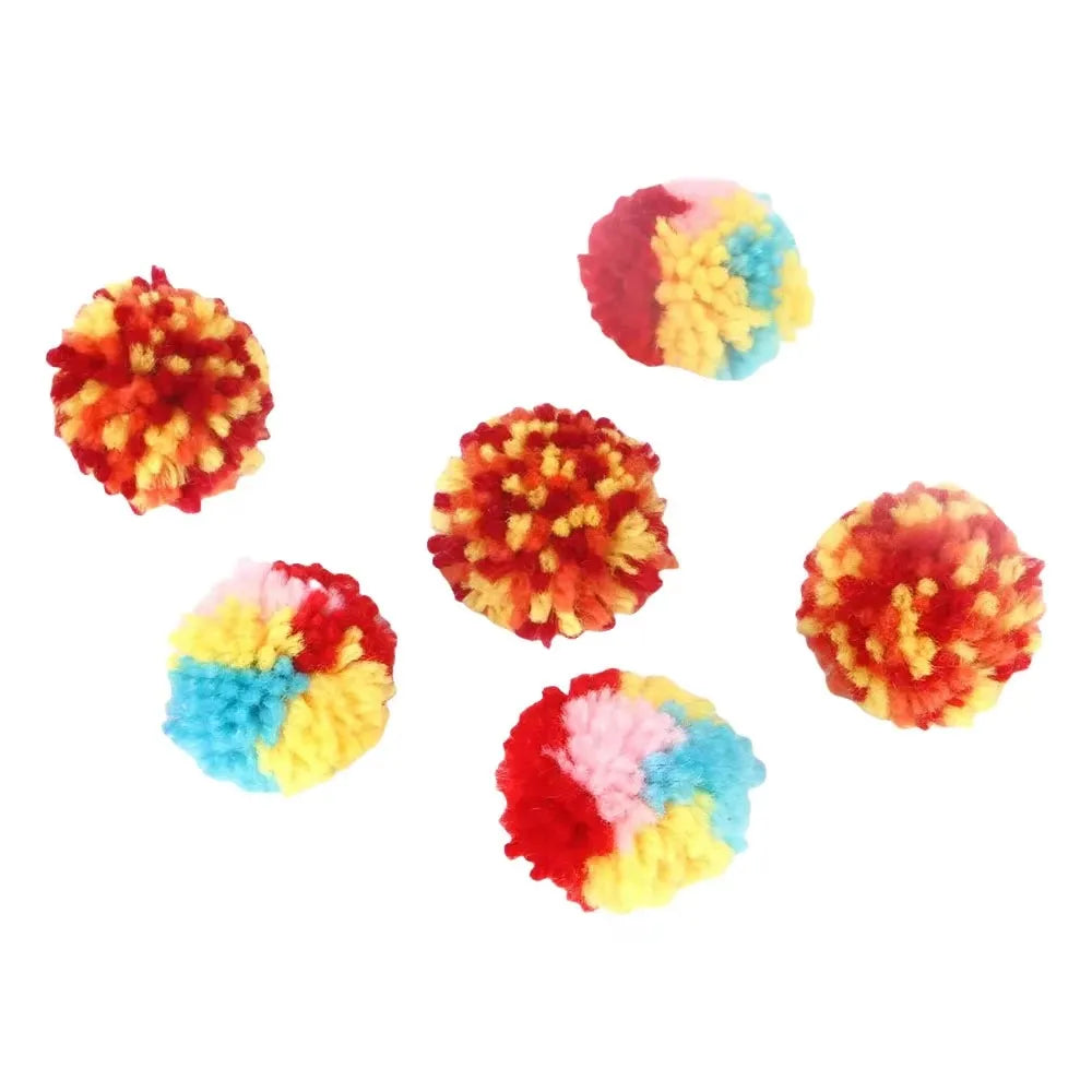 Funny Cat Toys Colorful Woolen Ball Interactive Boredom Relief Kitten Toy Chasing Indoor Playing Plush Balls Pet Supplies