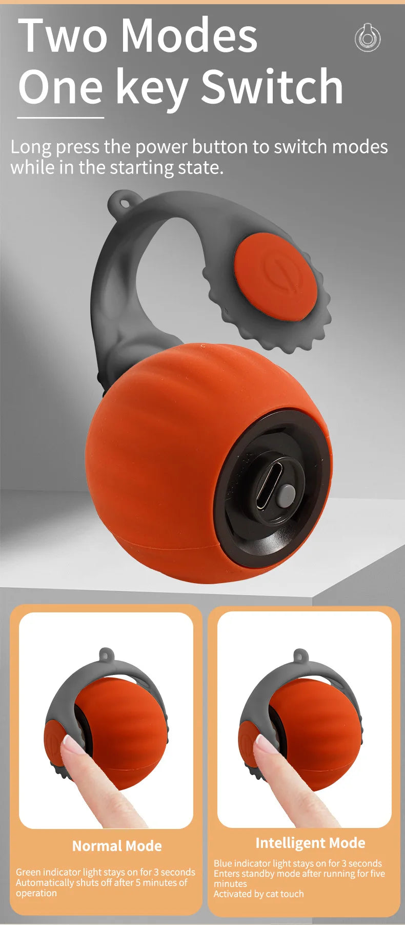 Pet teasing cat ball smart cat toy rolling ball electric cat toy self-hi boredom chug ball