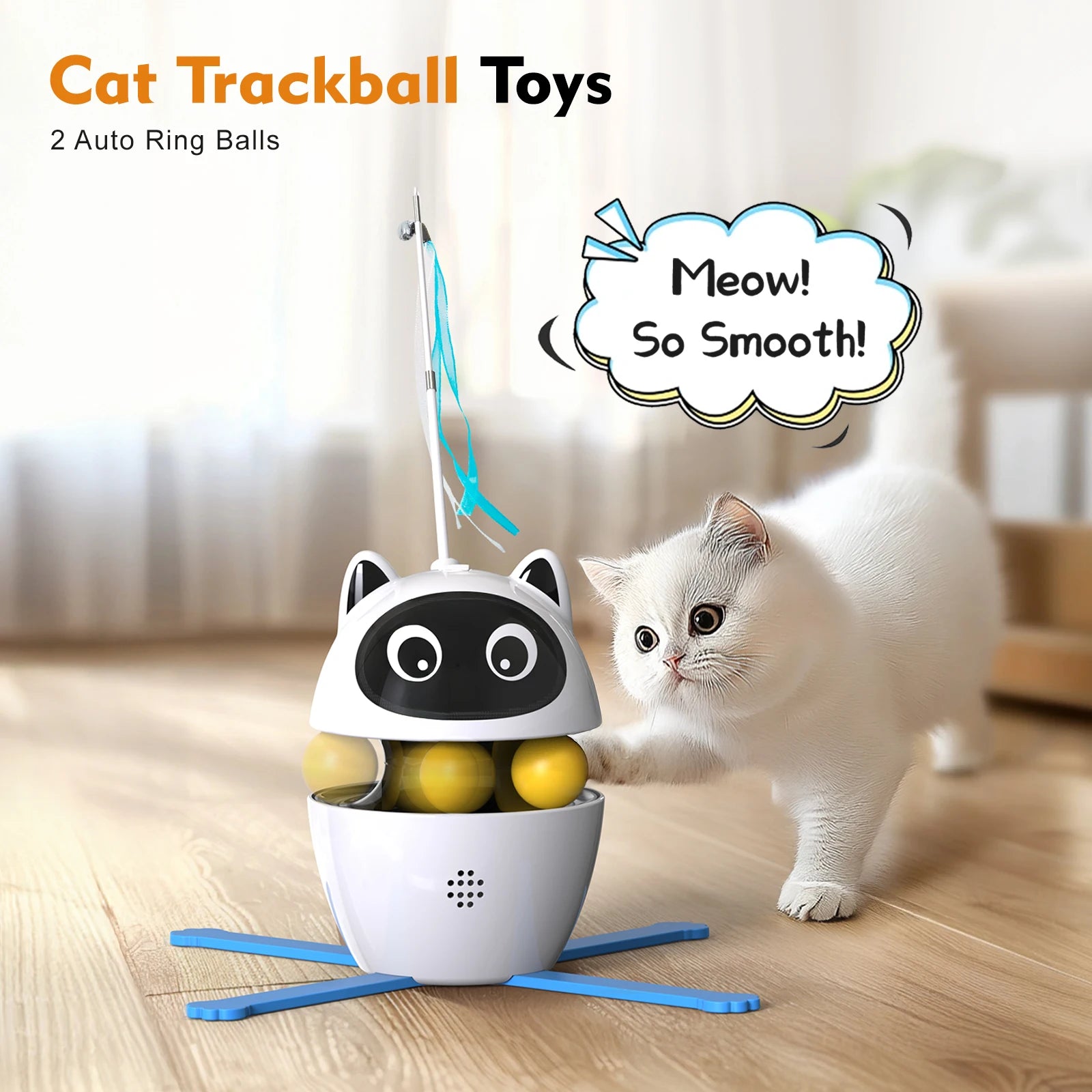 4 in 1 Cat Toys Indoor Electric Interactive Toys with Ball and Feather Automatic Chasing Exercising Laser Toy USB charging