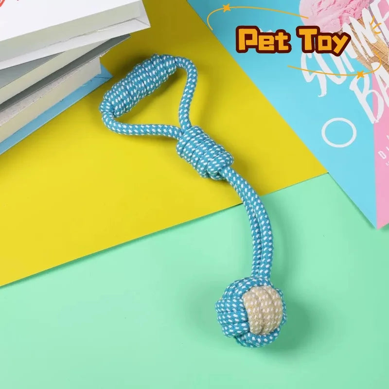 Zoomie Pawz Cotton Rope with Ball Mini Dog Toys