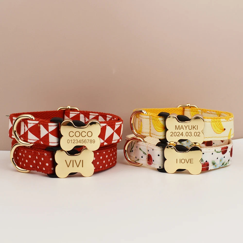 Premium Custom Engraved Dog Collar for Small Medium Large Dogs Pet Supplies with Nameplate - Durable Comfortable Fit