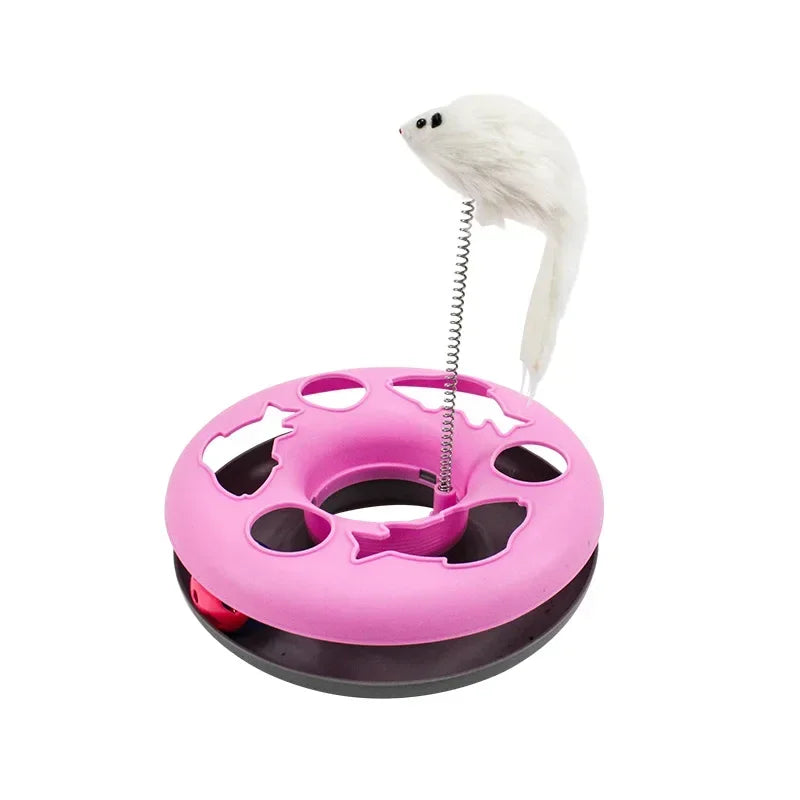 Funny Cat Toys for Indoor Cats Interactive Kitten Toys Roller Tracks with Catnip Spring Pet Toy with Exercise Balls Teaser Mouse