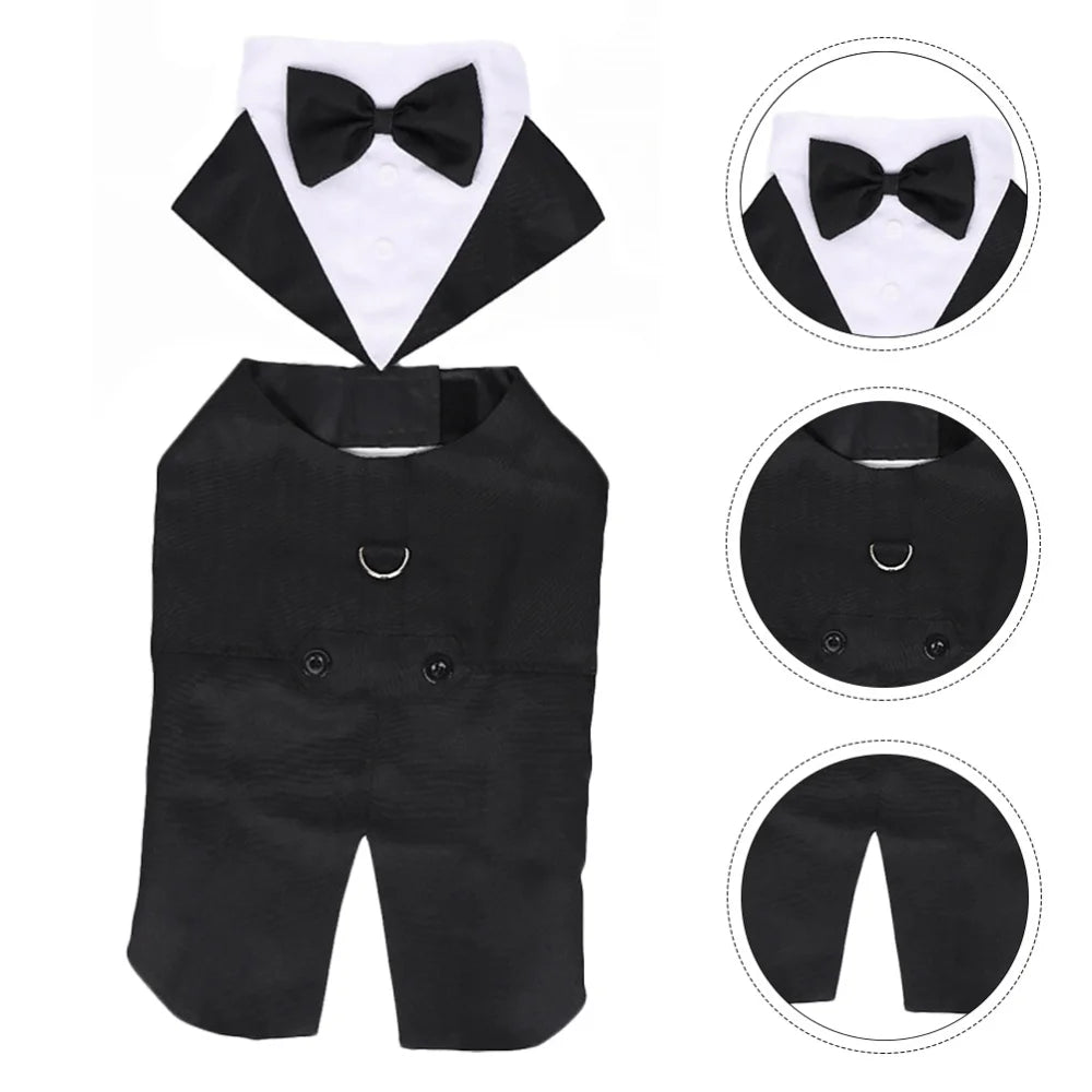 Zoomie Pawz Formal Suit and Bow Tuxedo Shirt For Dogs