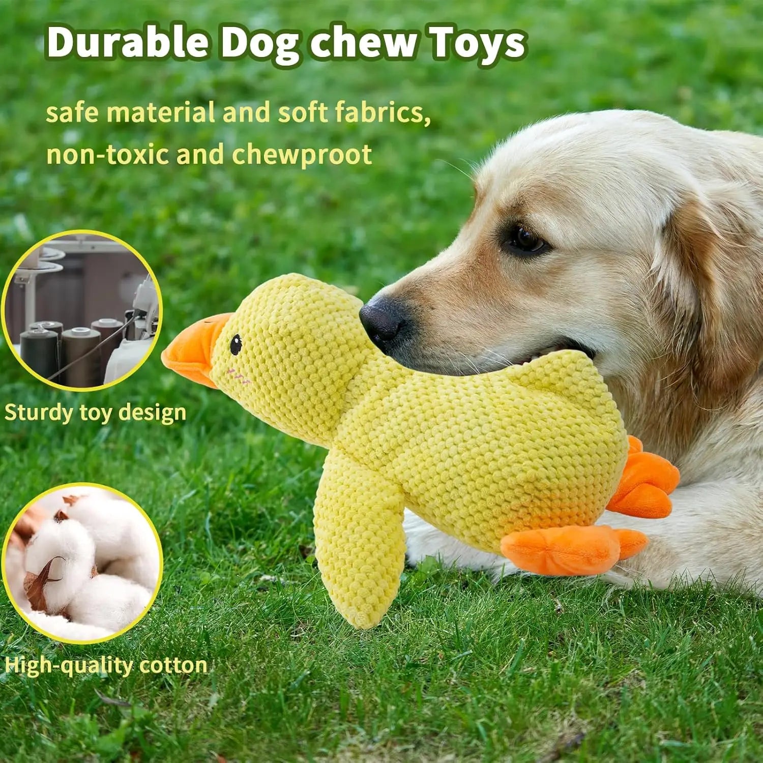 Zoomie Pawz Duck-Shaped Plush Dog Toy