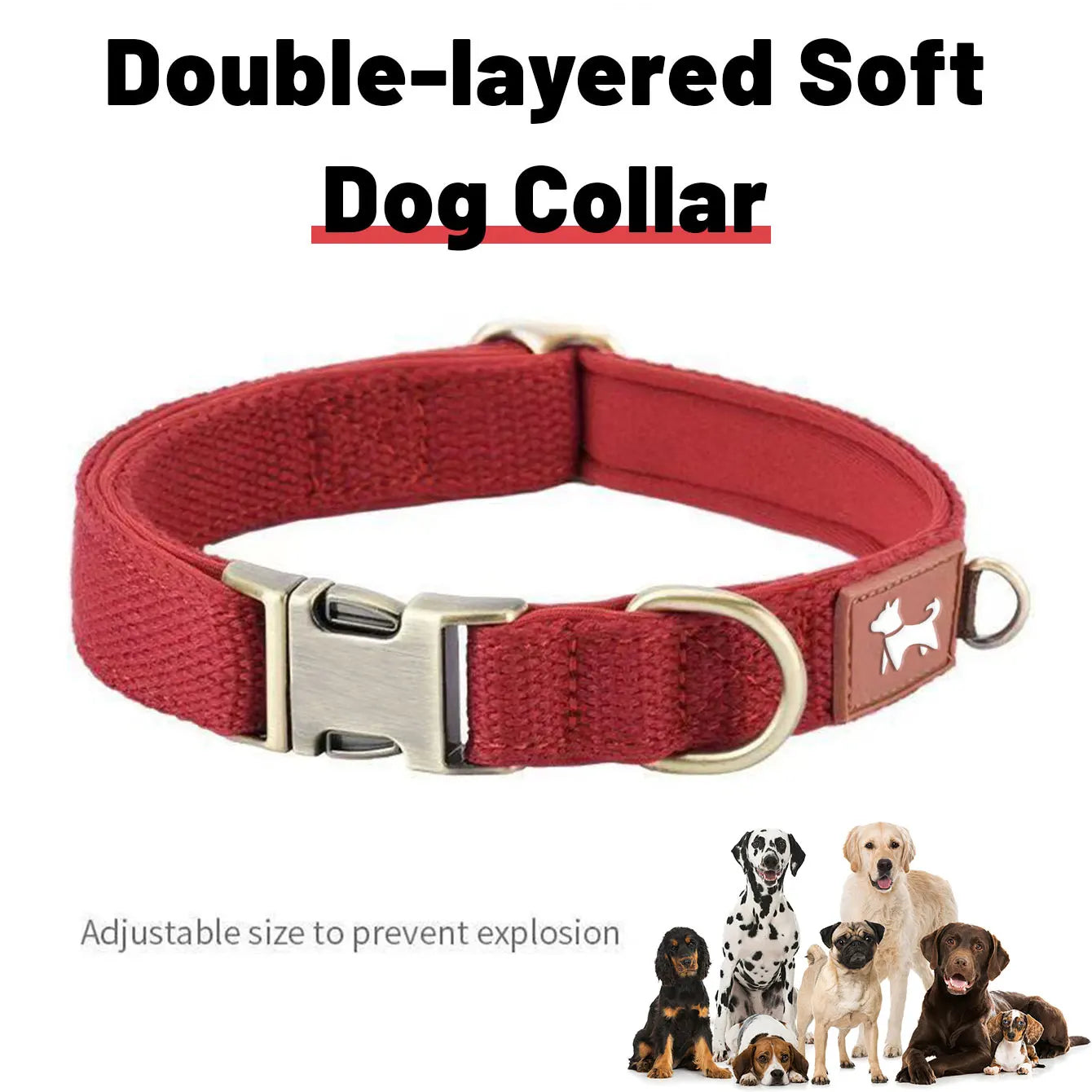 Zoomie Pawz Double- Layered Soft Dog Collar