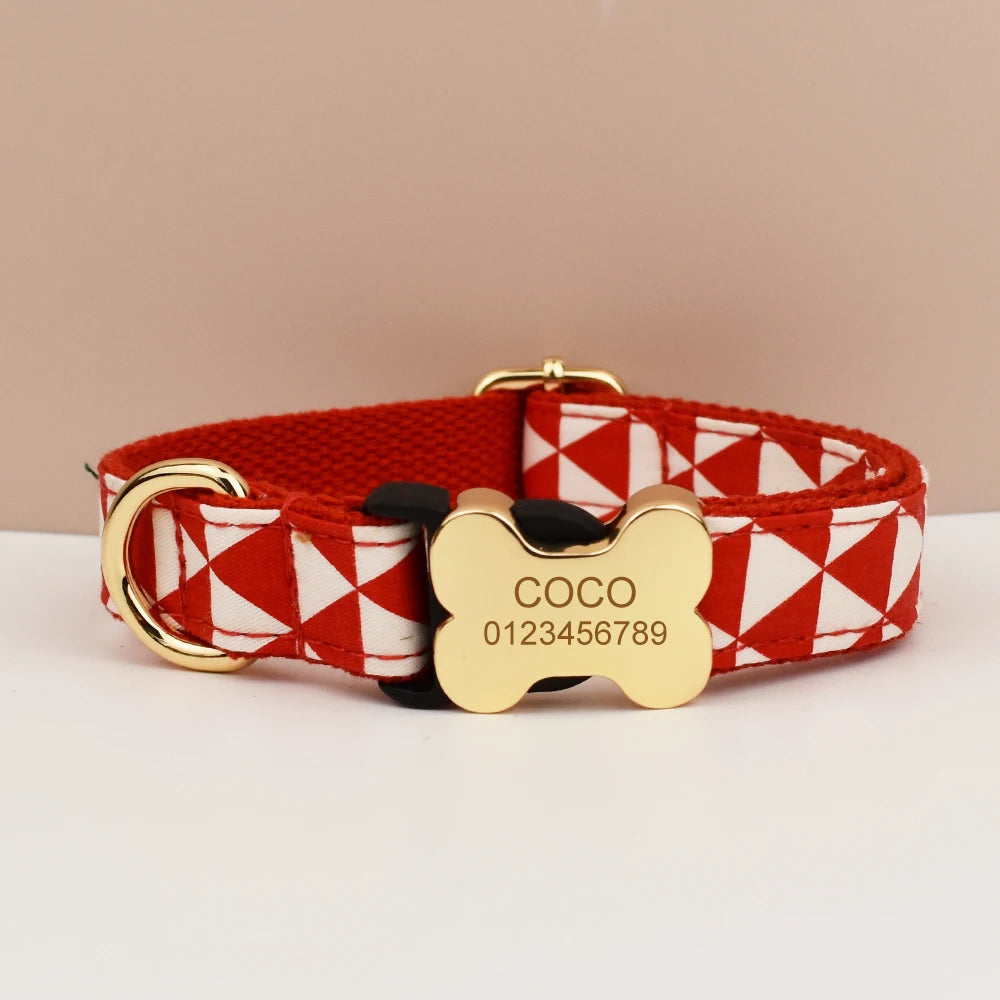 Premium Custom Engraved Dog Collar for Small Medium Large Dogs Pet Supplies with Nameplate - Durable Comfortable Fit