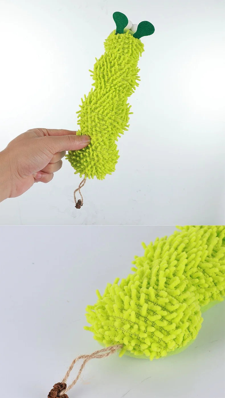 Cat plush toy pet amusing cat to relieve boredom interactive scratch-resistant and bite-resistant green animal toy