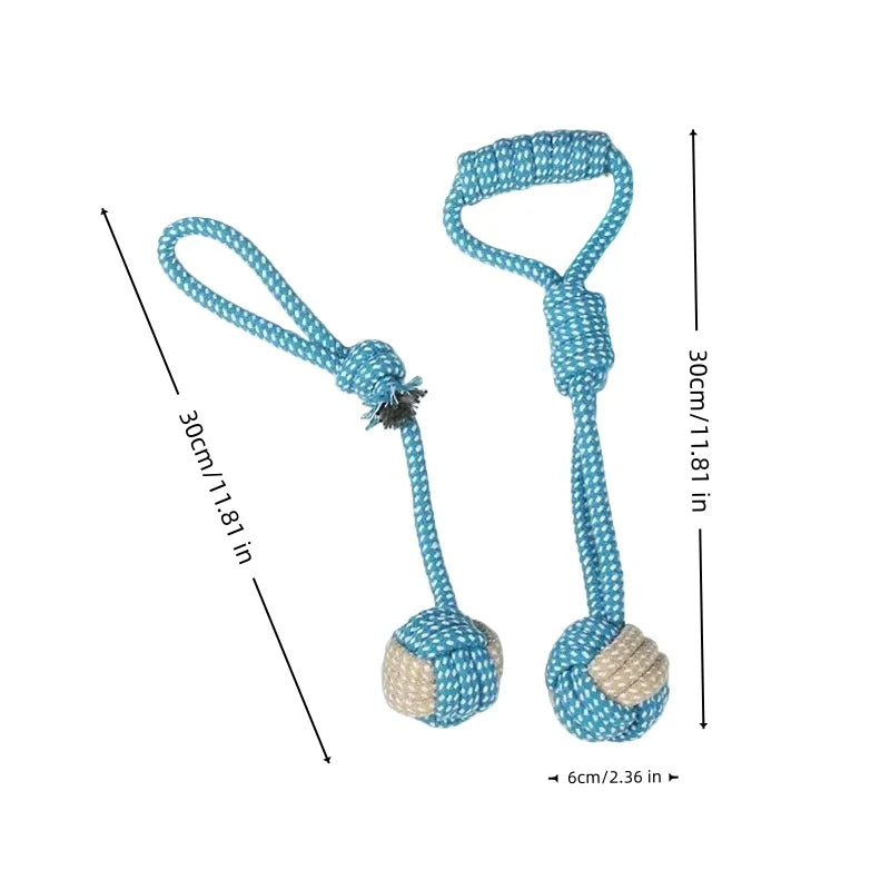 Zoomie Pawz Cotton Rope with Ball Mini Dog Toys
