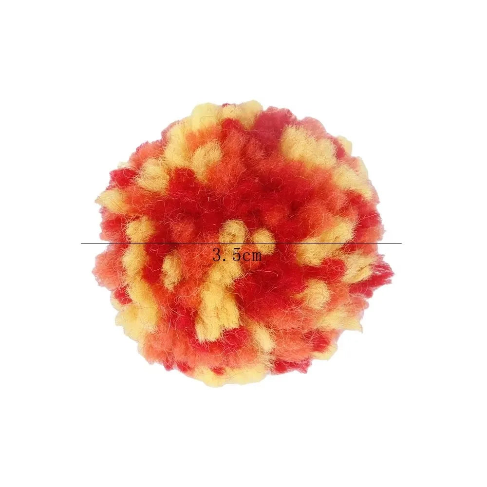 Funny Cat Toys Colorful Woolen Ball Interactive Boredom Relief Kitten Toy Chasing Indoor Playing Plush Balls Pet Supplies