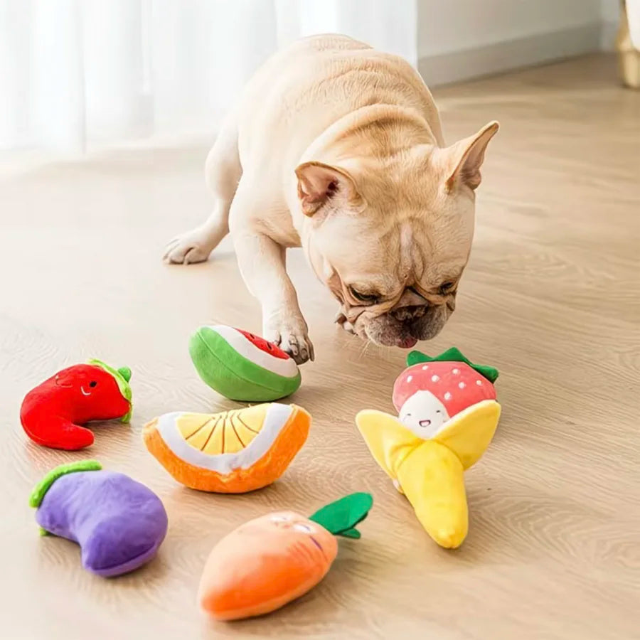 Zoomie Pawz Plush Fruit and Vegetable Cat Toys